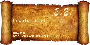Erdélyi Emil névjegykártya